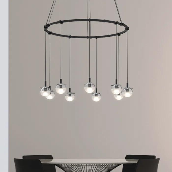 Suspenders 9 - Light Satin Black Cluster Pendant