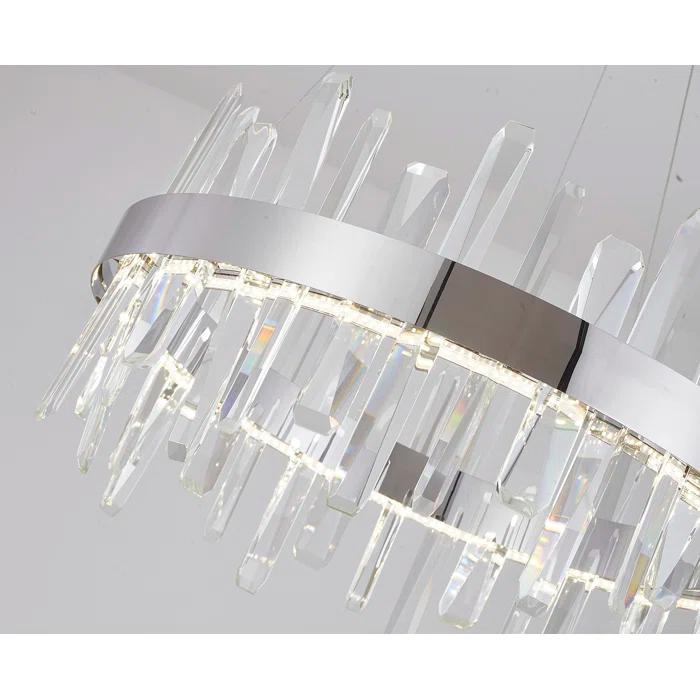 Bethel International LED Chandelier  Chrome Stainless Steel & Crystal