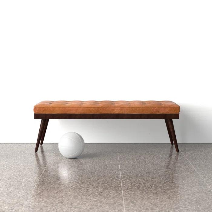 Athan Full-Grain Italian Genuine Leather Bench