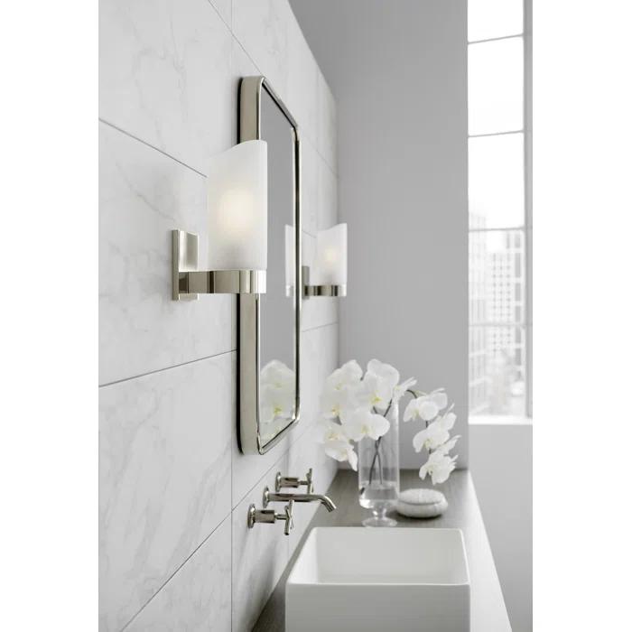 Soft Silver Frosted Glass Wall Sconce