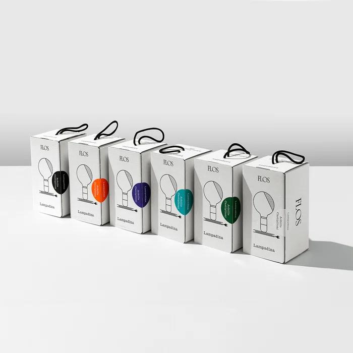 Achille Castiglioni Orange Black LED Table Lamp with Aluminum Base