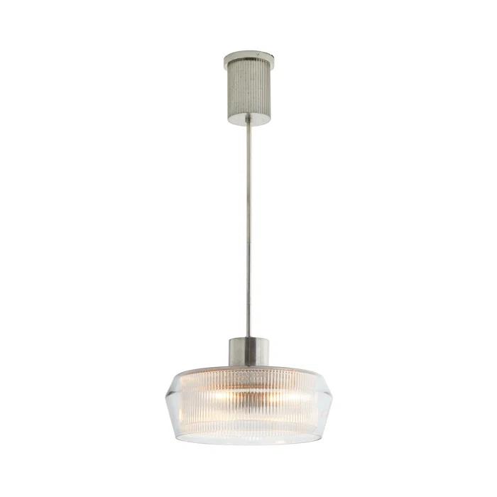 Holm 19" Indoor/Outdoor Glass Drum Pendant with Pewter Finish