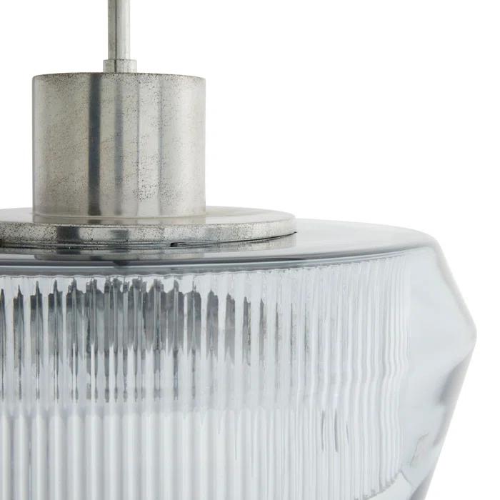 Holm 19" Indoor/Outdoor Glass Drum Pendant with Pewter Finish