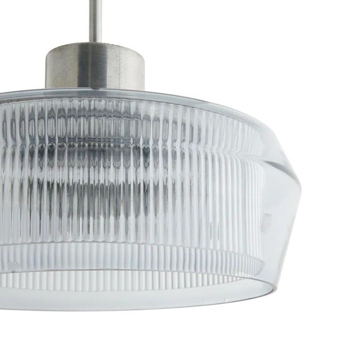 Holm 19" Indoor/Outdoor Glass Drum Pendant with Pewter Finish