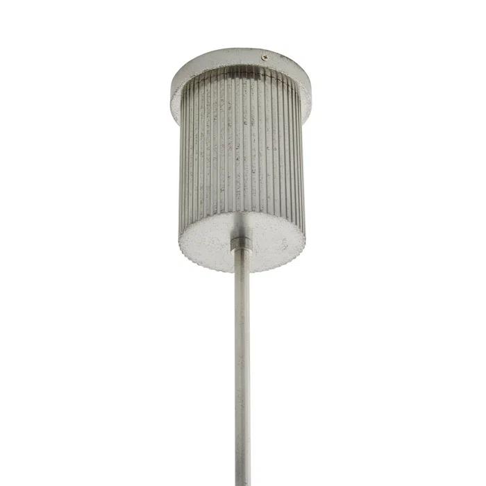 Holm 19" Indoor/Outdoor Glass Drum Pendant with Pewter Finish