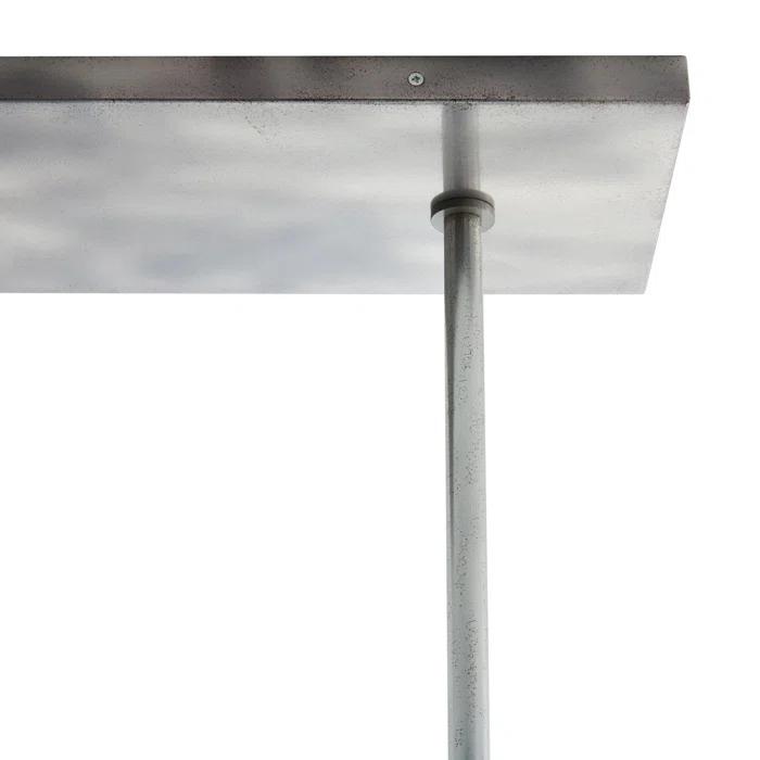 Holm 50-Inch Pewter and Glass Linear Chandelier