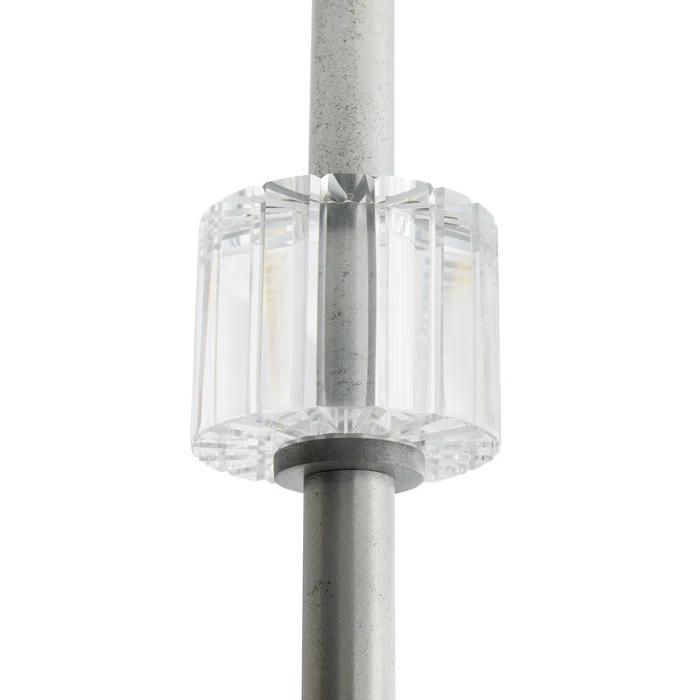 Holm 50-Inch Pewter and Glass Linear Chandelier
