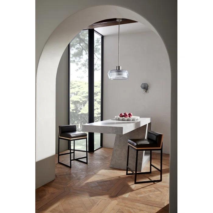 Holm 19" Indoor/Outdoor Glass Drum Pendant with Pewter Finish