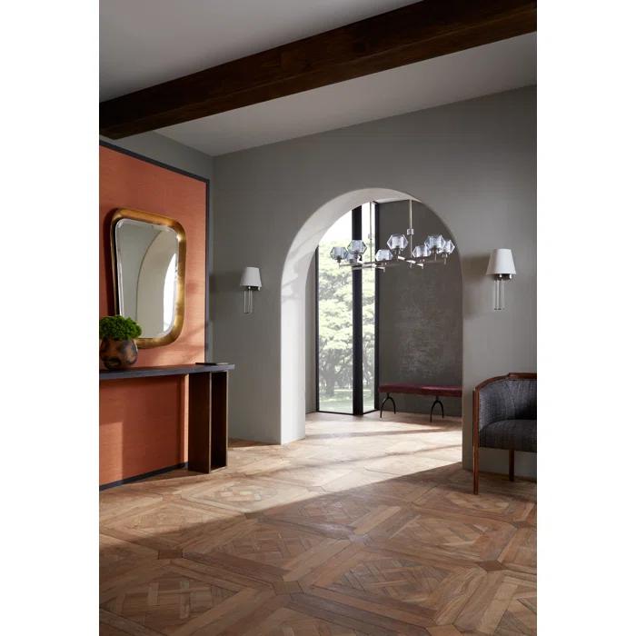 Holm 50-Inch Pewter and Glass Linear Chandelier