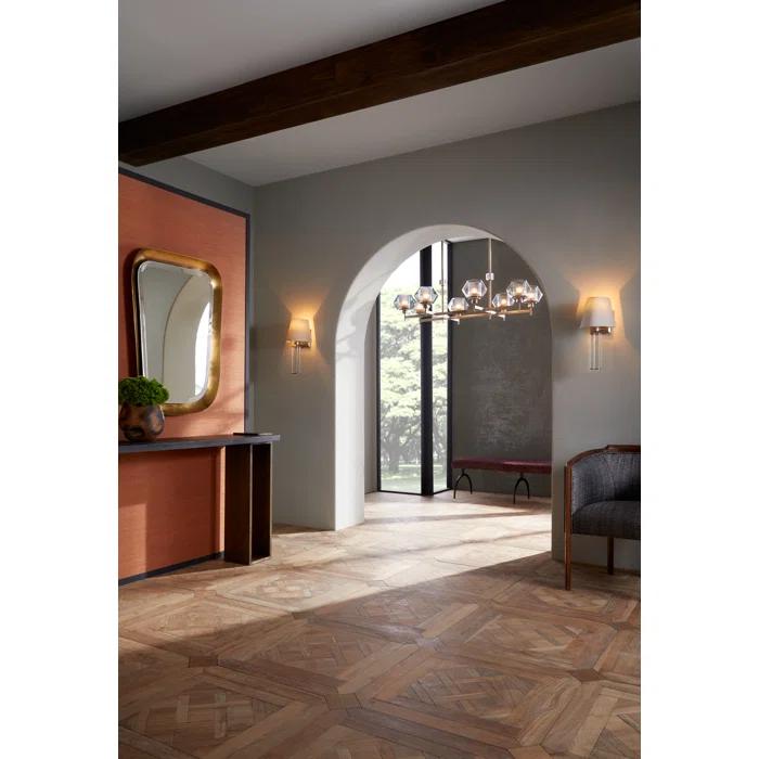 Holm 50-Inch Pewter and Glass Linear Chandelier