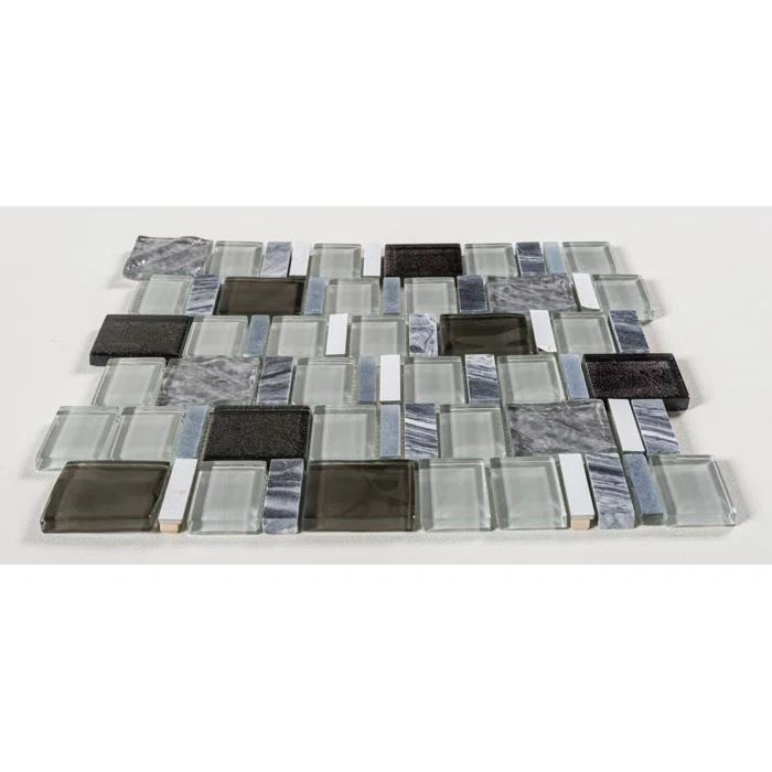 Estee Glass/Stone/Metal Mosaic Kitchen Backsplash, Wall and Floor Tile