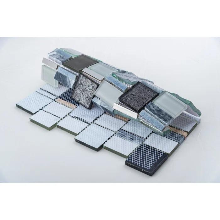 Estee Glass/Stone/Metal Mosaic Kitchen Backsplash, Wall and Floor Tile