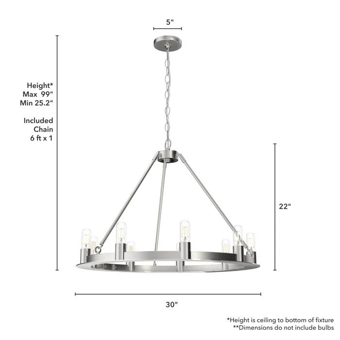 9 - Light Unique Wagon Wheel Chandelier