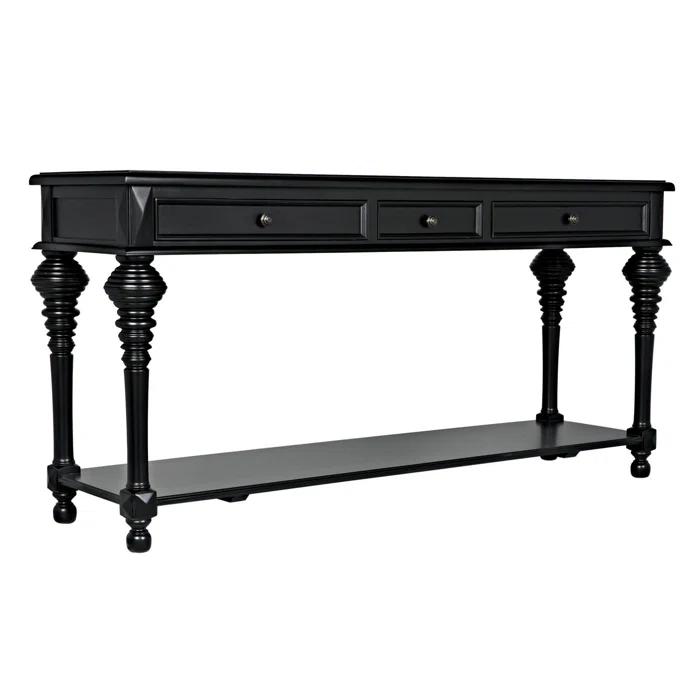 Noir Colonial 72'' Solid Wood Console Table