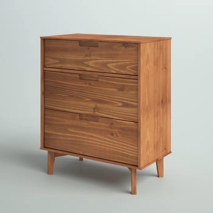 Yarber Groove 3 Drawer Solid Wood Chest