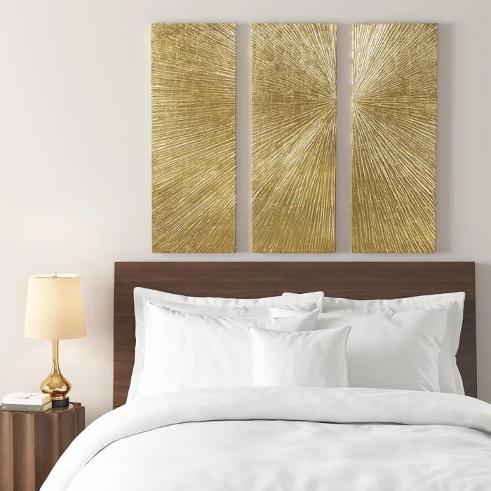 Madison Park Signature Sunburst 3-Piece Hand-Painted Resin Wall Art