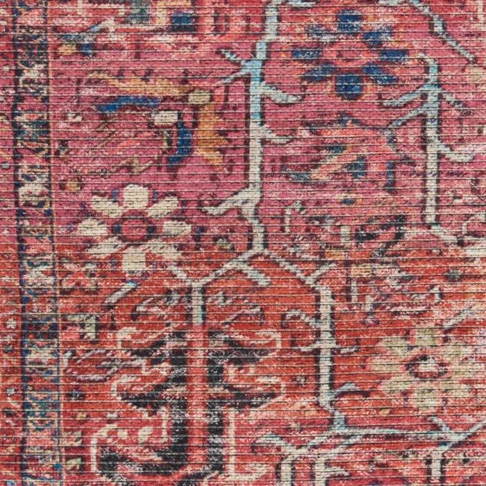 Bungalow Rose Machine Washable Oriental Red Area Rug