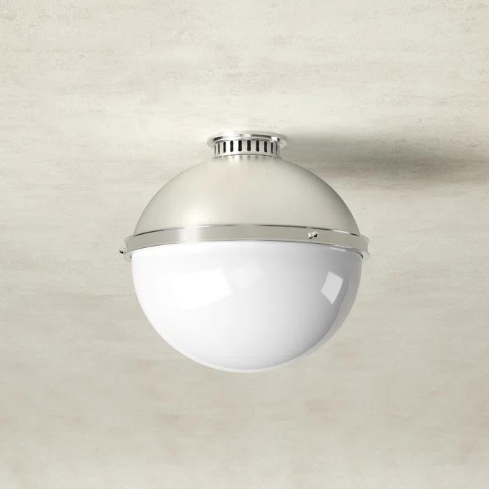 Manila Single Light Glass Semi Flush Mount