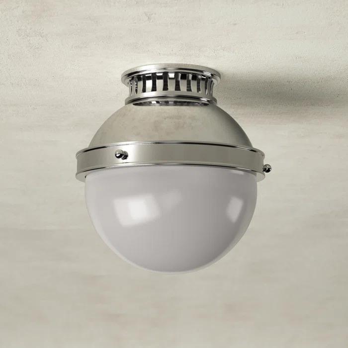 Manila Single Light Glass Semi Flush Mount