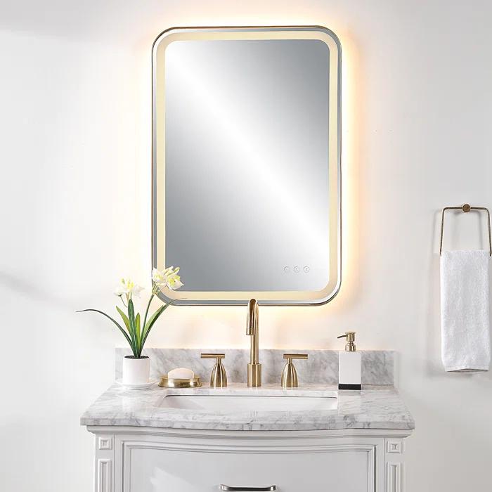 Uttermost Crofton Metal Flat LED Wall Mirror