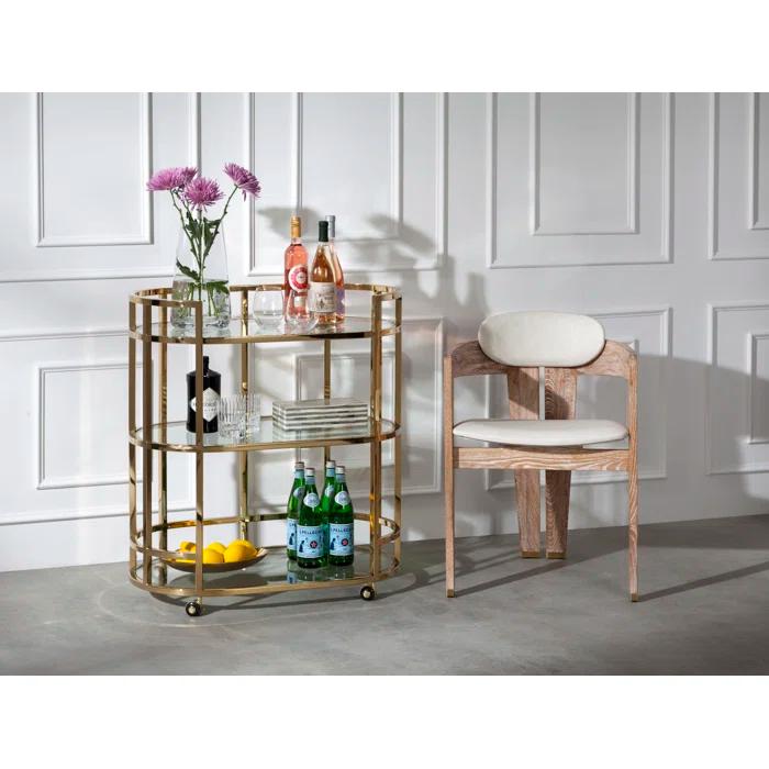 Maryl 20'' H Linen Upholstered Oak Armchair