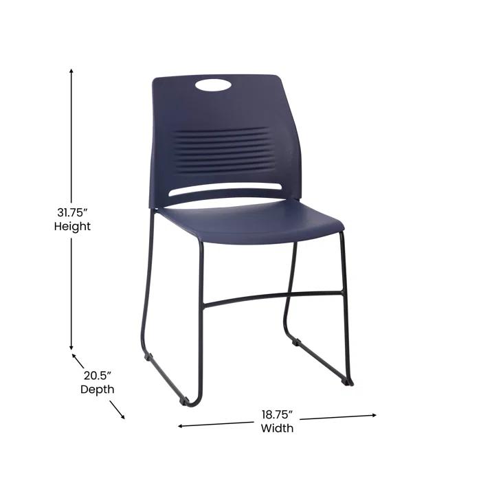 Flash Furniture Hercules Series Commercial Grade 660 LB. Capacity Plastic Stack Chair with Steel Sled Base