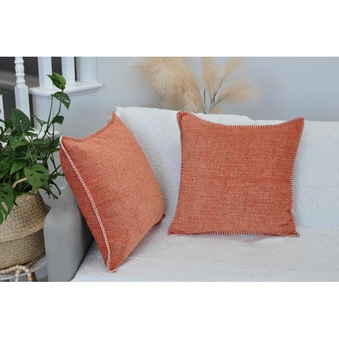 Oveesha Soft Textured Chenille Pillow Covers Set of 2 Cozy Cushion Covers