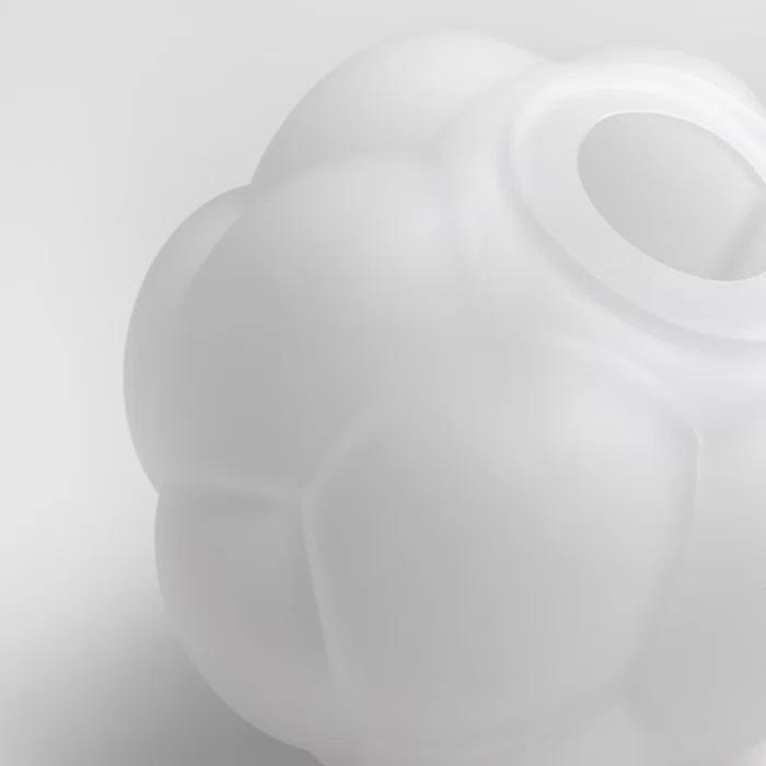White Frosted Glass Berry-Inspired Table Vase