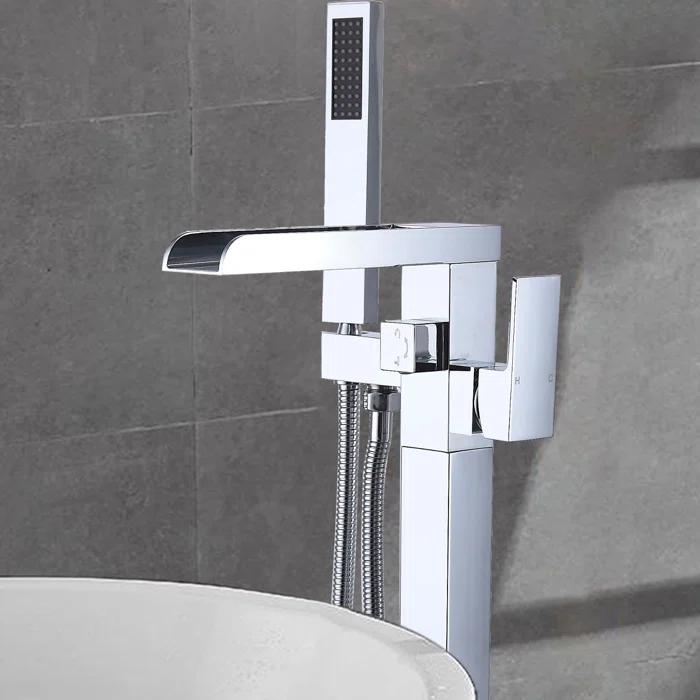 1 Handle Bathroom Freestanding Tub Filler with Diverter