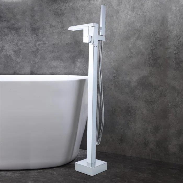 1 Handle Bathroom Freestanding Tub Filler with Diverter