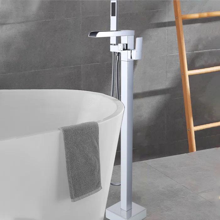 1 Handle Bathroom Freestanding Tub Filler with Diverter