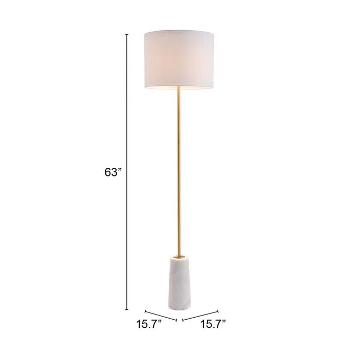 63.0'' White & Brass Traditional Floor Lamp