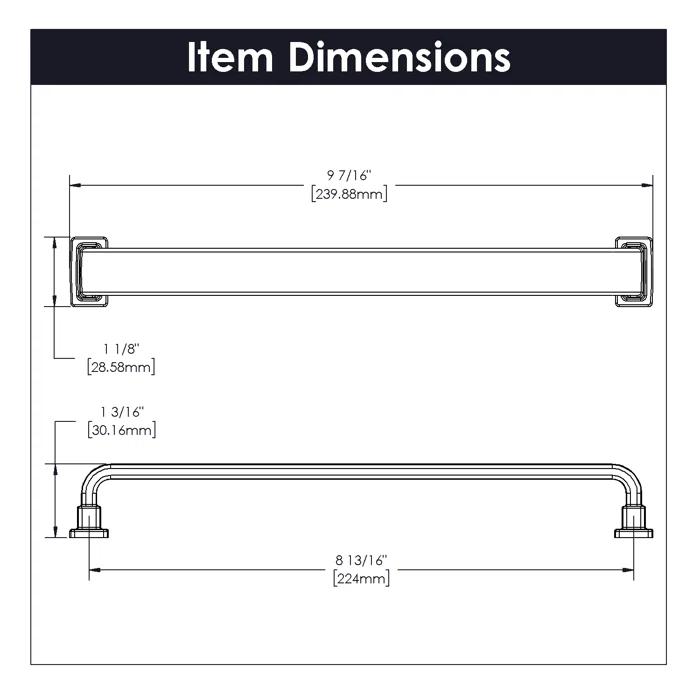 Belwith Keeler 8 13/16" Center to Center Bar/Handle pull