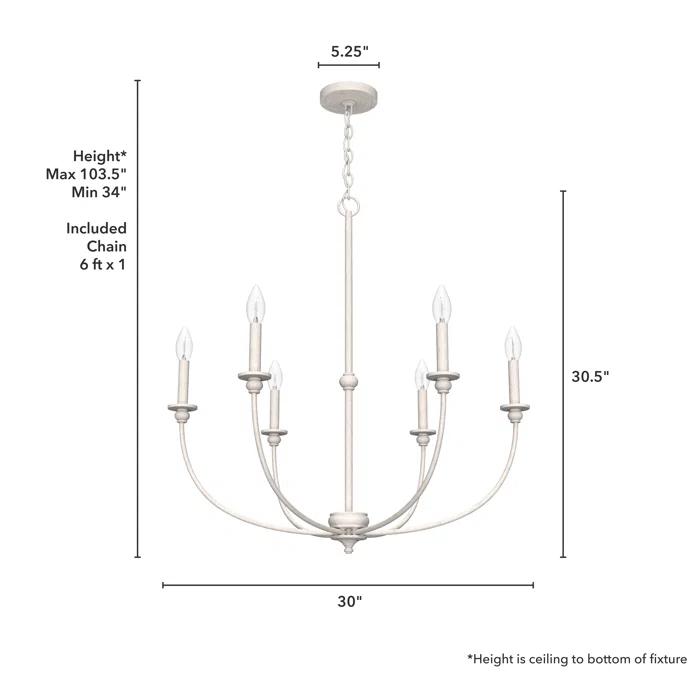 Hunter Southcrest 6 Light Chandelier Ceiling Light Fixture