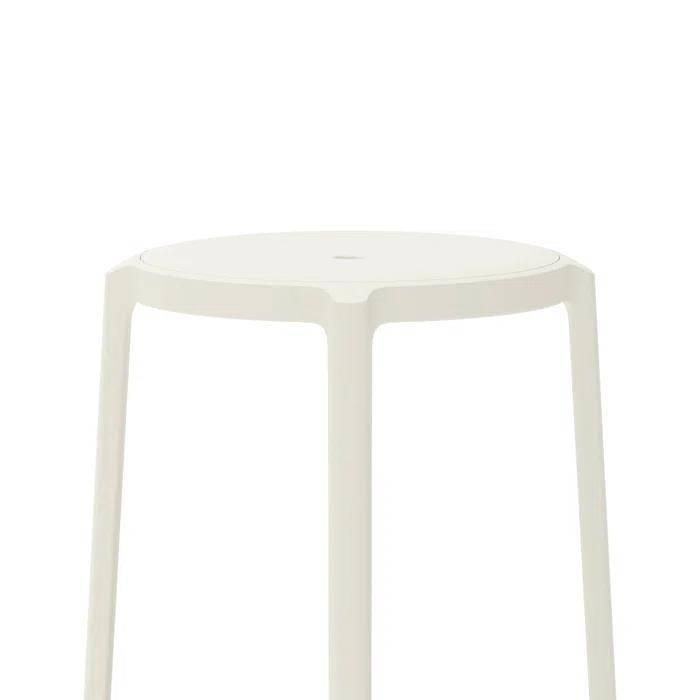 White Acrylic and Metal Laboratory Bar Stool 24.75''