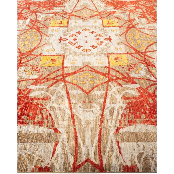 Solo Rugs Hand Knotted Wool Contemporary Eclectic Gray Area Rug 9' 1" x 11' 9" | Perigold