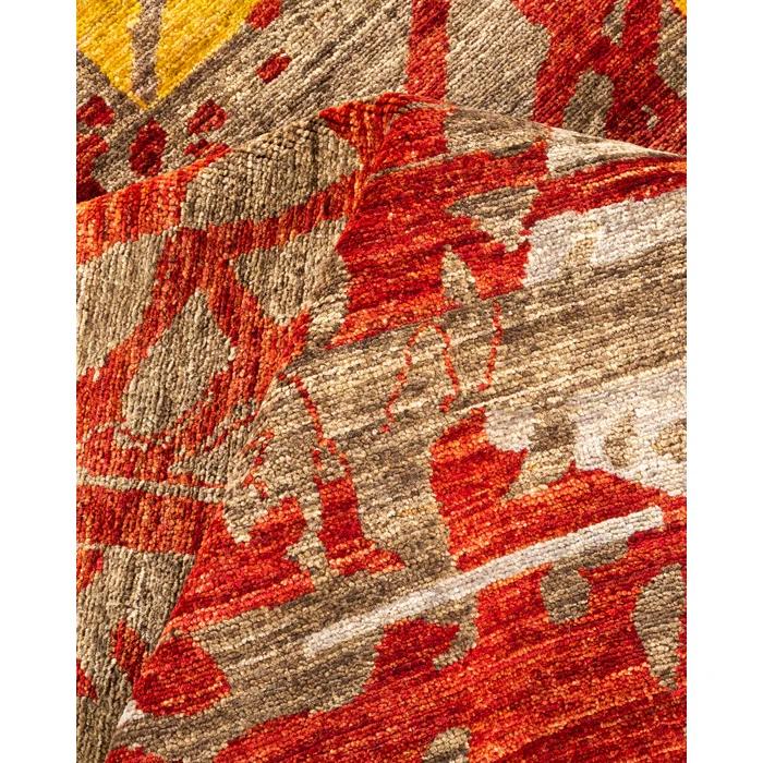 Solo Rugs Hand Knotted Wool Contemporary Eclectic Gray Area Rug 9' 1" x 11' 9" | Perigold