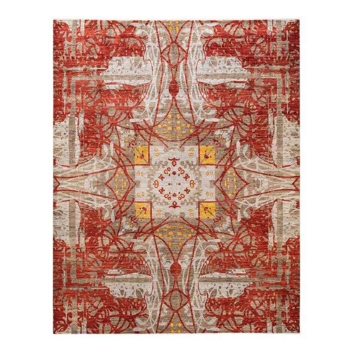 Solo Rugs Hand Knotted Wool Contemporary Eclectic Gray Area Rug 9' 1" x 11' 9" | Perigold
