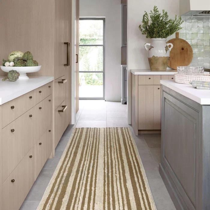 Annie Selke - Dash & Albert Calder Stripe Kelp Handwoven Jute Rug, 2x3, Kelp