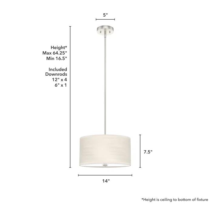Hunter Fan Solhaven 2 - Light Shaded Drum Pendant