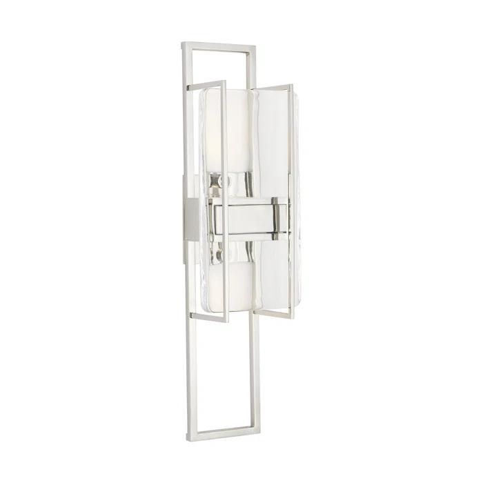 Duelle Polished Nickel Dimmable LED Wall Sconce 18" Height