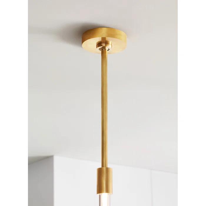 Ecliptic Natural Brass LED Pendant with Clear Glass Diffusion