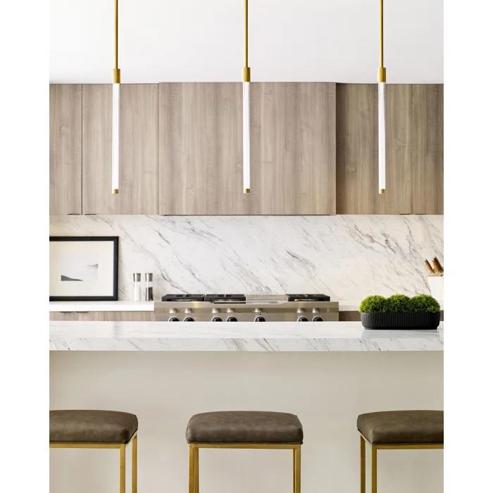 Ecliptic Natural Brass LED Pendant with Clear Glass Diffusion
