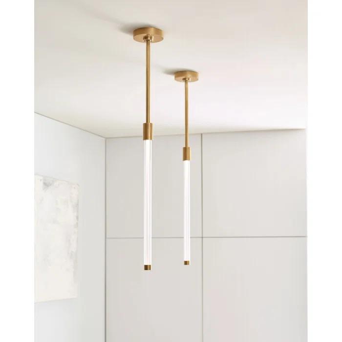 Ecliptic Natural Brass LED Pendant with Clear Glass Diffusion