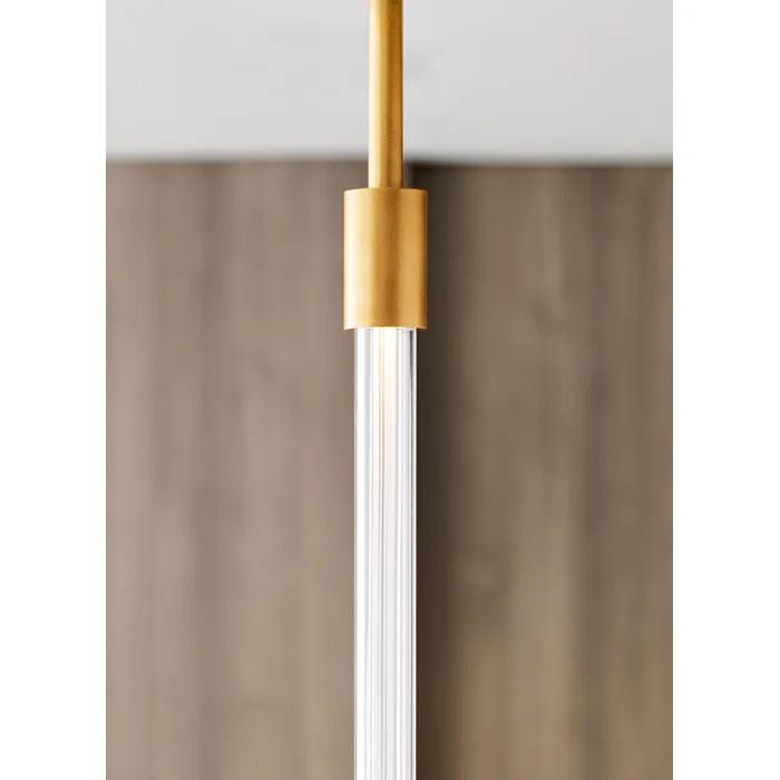 Ecliptic Natural Brass LED Pendant with Clear Glass Diffusion