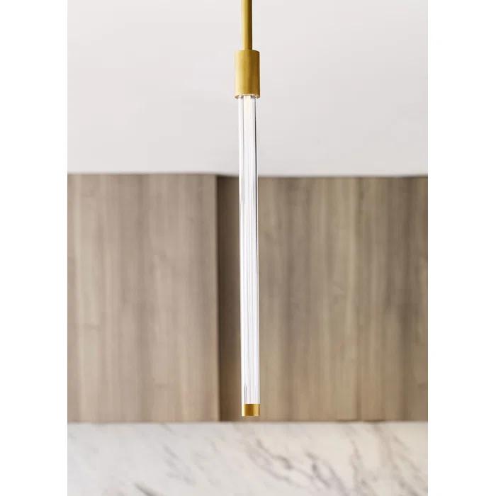 Ecliptic Natural Brass LED Pendant with Clear Glass Diffusion