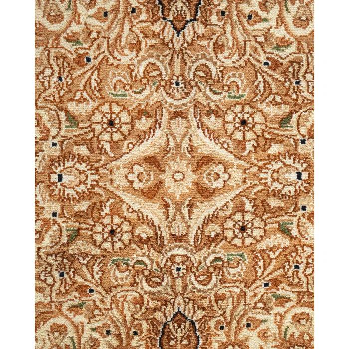 Hand-Knotted Ivory Wool Rectangular Area Rug 9'1" x 11'10"