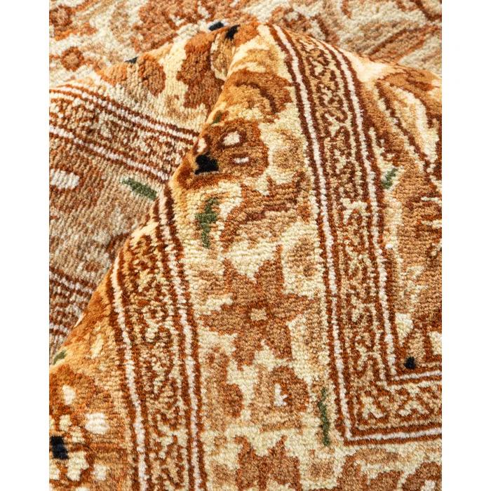 Hand-Knotted Ivory Wool Rectangular Area Rug 9'1" x 11'10"