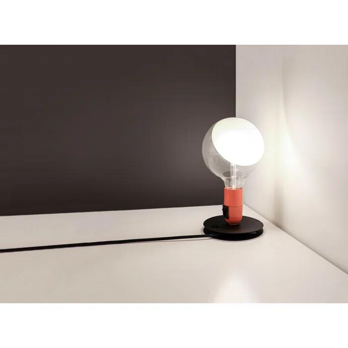 Achille Castiglioni Orange Black LED Table Lamp with Aluminum Base