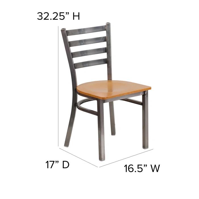 Flash Furniture Kendall Clear Coated Ladder Back Metal Restaurant Chair